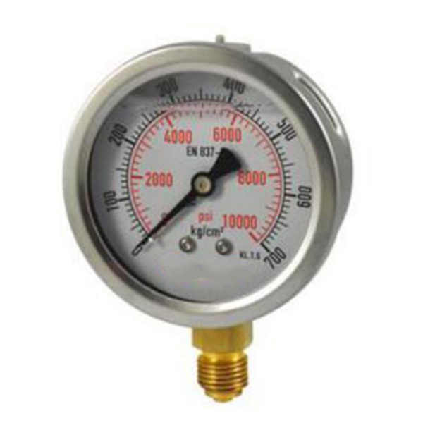 Silicone filled pressure gauge